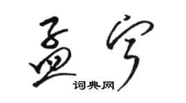 駱恆光孟寧草書個性簽名怎么寫