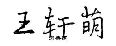 曾慶福王軒萌行書個性簽名怎么寫