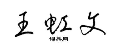 梁錦英王虹文草書個性簽名怎么寫