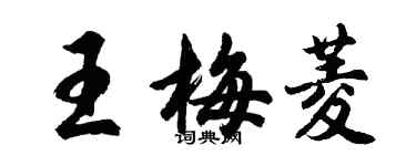 胡問遂王梅菱行書個性簽名怎么寫