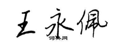 王正良王永佩行書個性簽名怎么寫