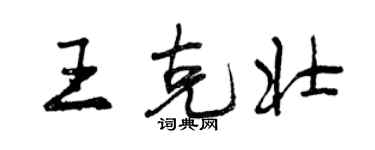 曾慶福王克壯行書個性簽名怎么寫