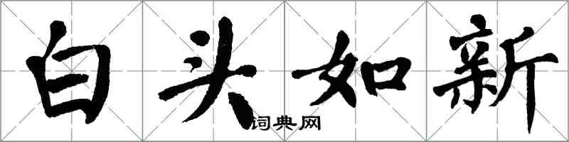 翁闓運白頭如新楷書怎么寫