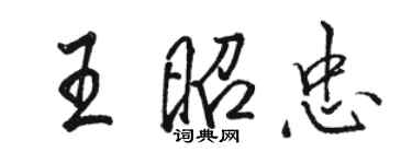 駱恆光王昭忠行書個性簽名怎么寫