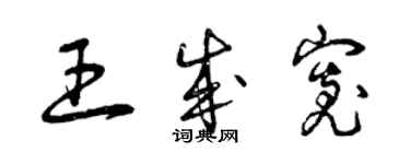 曾慶福王成寬草書個性簽名怎么寫