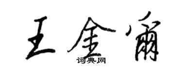 王正良王金爾行書個性簽名怎么寫