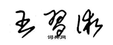 朱錫榮王習術草書個性簽名怎么寫