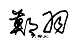 朱錫榮鄭羽草書個性簽名怎么寫
