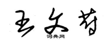 朱錫榮王文蔚草書個性簽名怎么寫