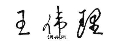 駱恆光王偉理草書個性簽名怎么寫