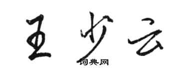 駱恆光王少雲行書個性簽名怎么寫