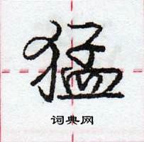 龐中華寫的硬筆行書猛