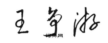 駱恆光王爭游草書個性簽名怎么寫