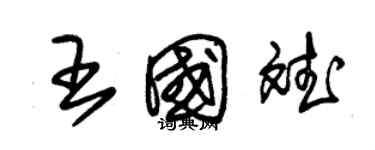 朱錫榮王國斌草書個性簽名怎么寫