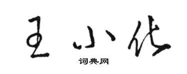 駱恆光王小化草書個性簽名怎么寫