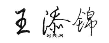 駱恆光王添錦行書個性簽名怎么寫