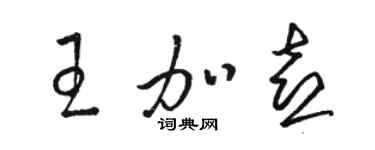 駱恆光王加喜草書個性簽名怎么寫