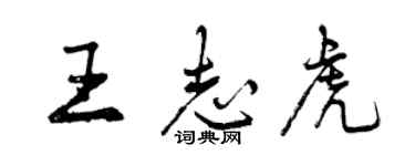 曾慶福王志虎行書個性簽名怎么寫