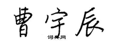 王正良曹宇辰行書個性簽名怎么寫