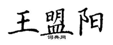丁謙王盟陽楷書個性簽名怎么寫