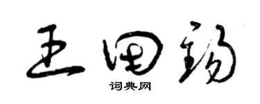 曾慶福王田錫草書個性簽名怎么寫