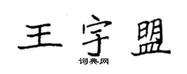 袁強王宇盟楷書個性簽名怎么寫