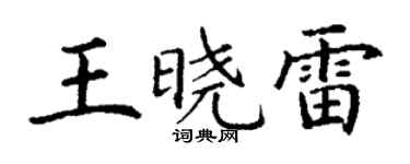 丁謙王曉雷楷書個性簽名怎么寫