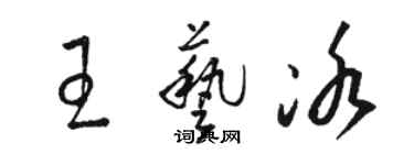 駱恆光王藝冰草書個性簽名怎么寫