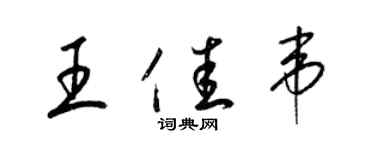 梁錦英王佳韋草書個性簽名怎么寫