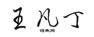 駱恆光王凡丁行書個性簽名怎么寫