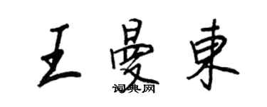 王正良王曼東行書個性簽名怎么寫