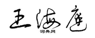 曾慶福王海庭草書個性簽名怎么寫