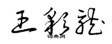 曾慶福王彩龍草書個性簽名怎么寫