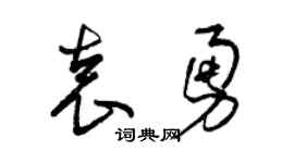 曾慶福袁勇草書個性簽名怎么寫