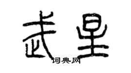 曾慶福武星篆書個性簽名怎么寫
