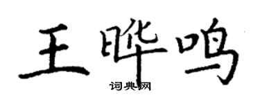 丁謙王曄鳴楷書個性簽名怎么寫