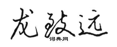 駱恆光龍致遠行書個性簽名怎么寫
