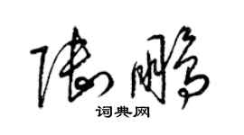 梁錦英陸鵬草書個性簽名怎么寫