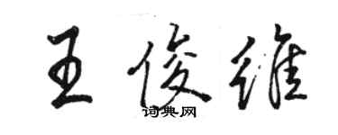 駱恆光王俊維行書個性簽名怎么寫