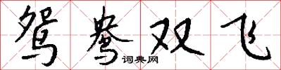 鴛鴦雙飛怎么寫好看