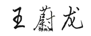 駱恆光王蔚龍行書個性簽名怎么寫