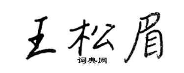 王正良王松眉行書個性簽名怎么寫
