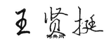 駱恆光王賢挺行書個性簽名怎么寫