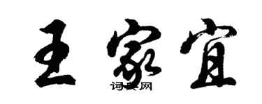 胡問遂王家宜行書個性簽名怎么寫