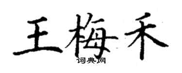 丁謙王梅禾楷書個性簽名怎么寫