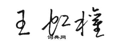 駱恆光王虹權草書個性簽名怎么寫