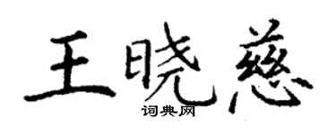 丁謙王曉慈楷書個性簽名怎么寫