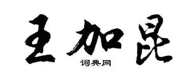 胡問遂王加昆行書個性簽名怎么寫