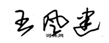 朱錫榮王風建草書個性簽名怎么寫