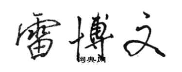 駱恆光雷博文行書個性簽名怎么寫